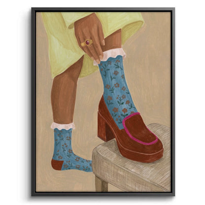 Floral Socks - Canvas