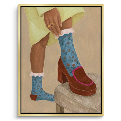 Floral Socks - Canvas