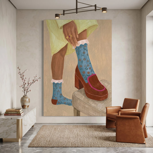 Floral Socks - Canvas