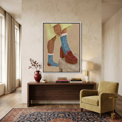 Floral Socks - Canvas
