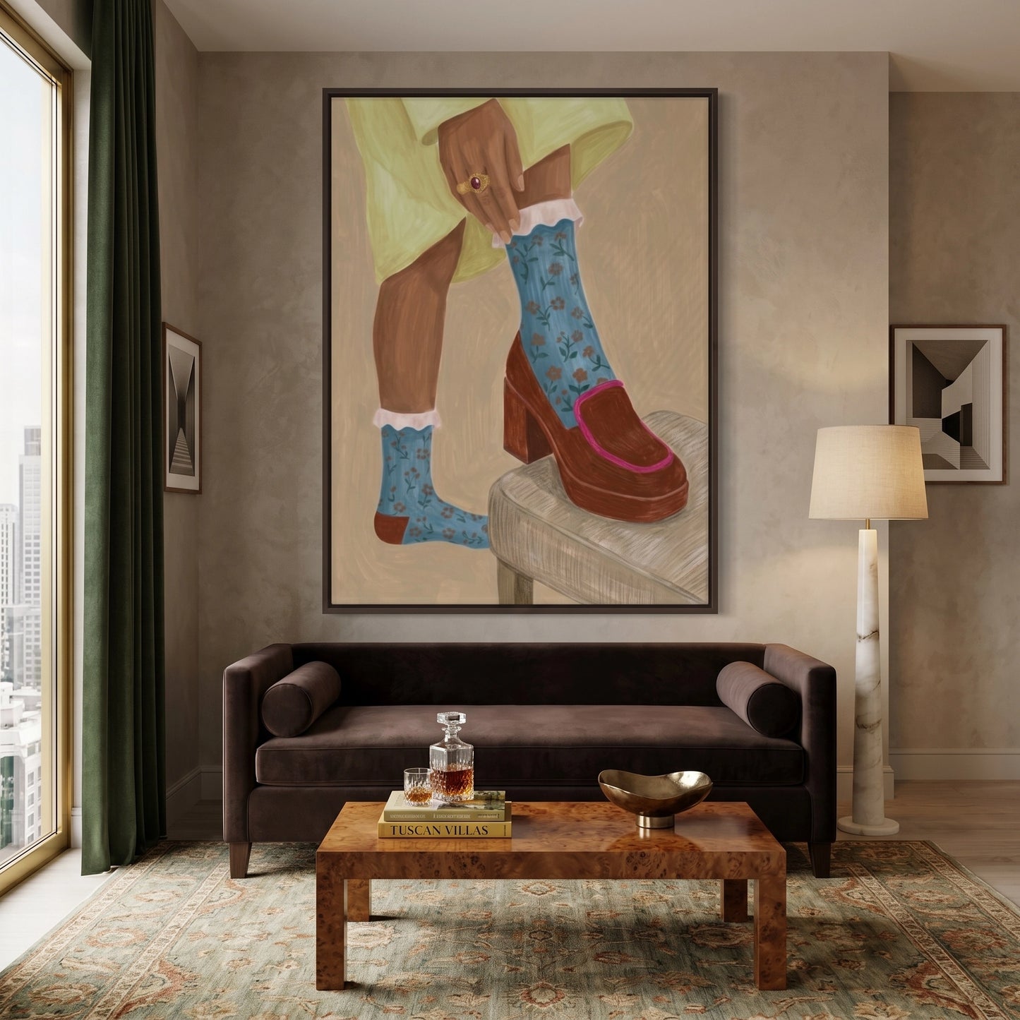2Floral Socks - Canvas