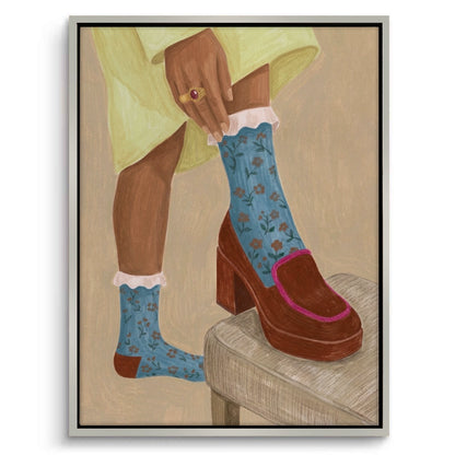 Floral Socks - Canvas