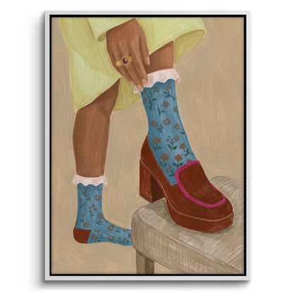 Floral Socks - Canvas