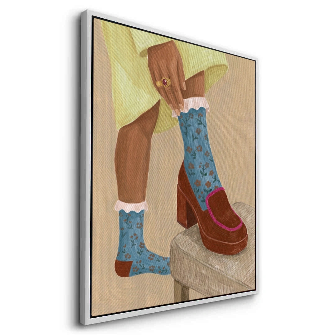 2Floral Socks - Canvas