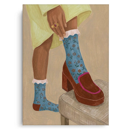 Floral Socks - Canvas