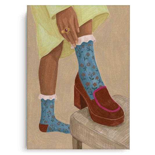Floral Socks - Canvas