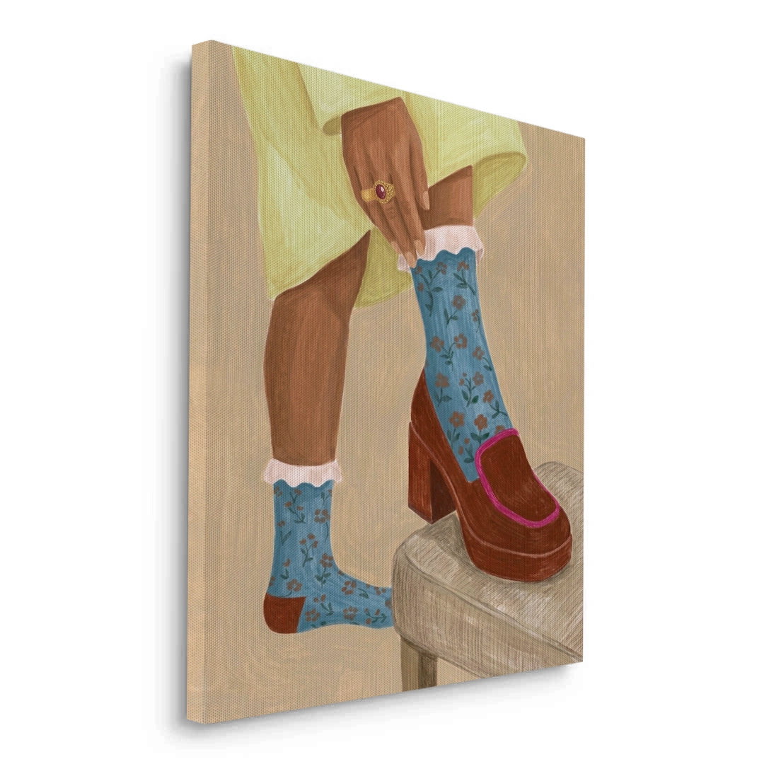 2Floral Socks - Canvas