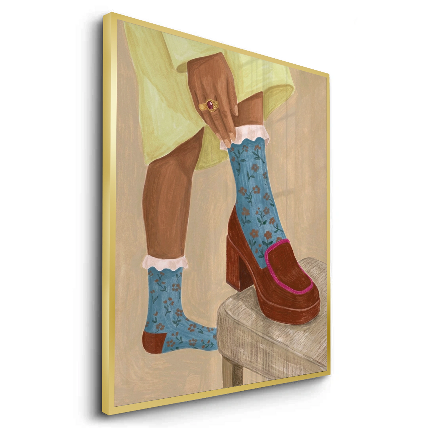 2Floral Socks - Fine Art