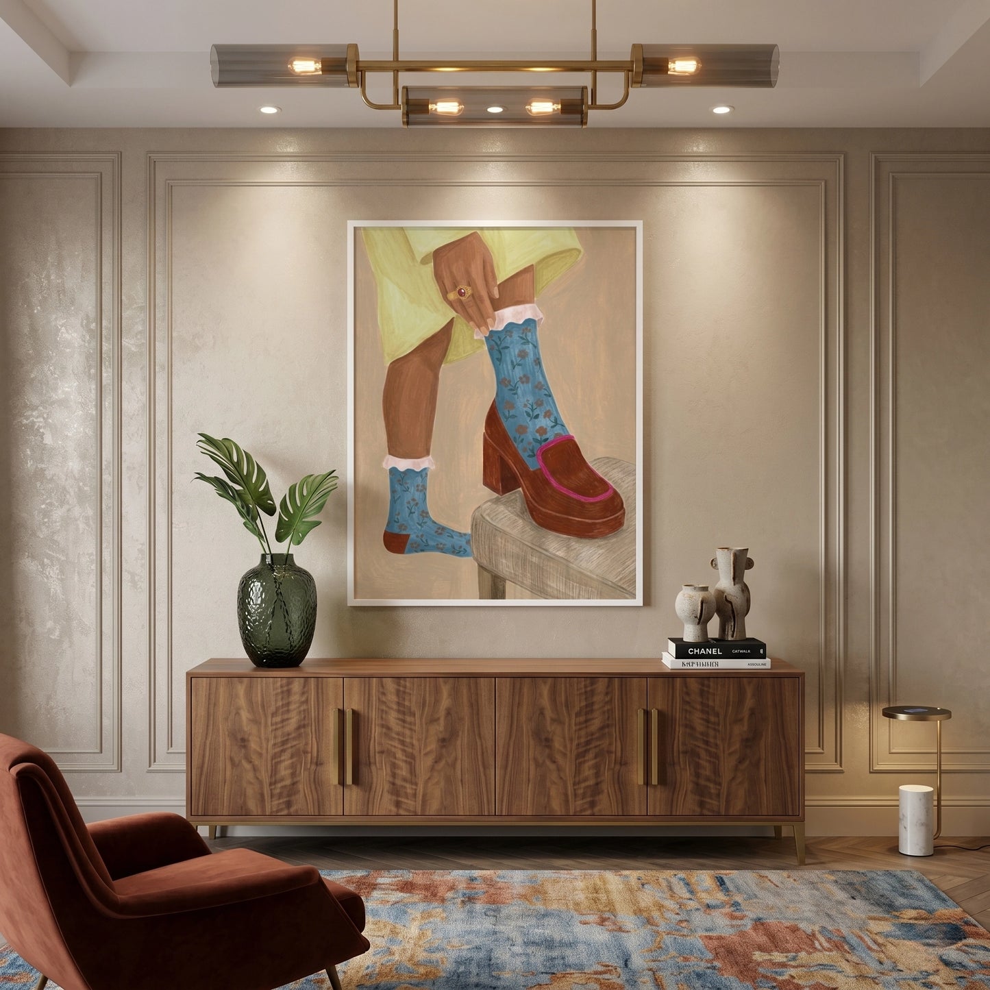 2Floral Socks - Fine Art