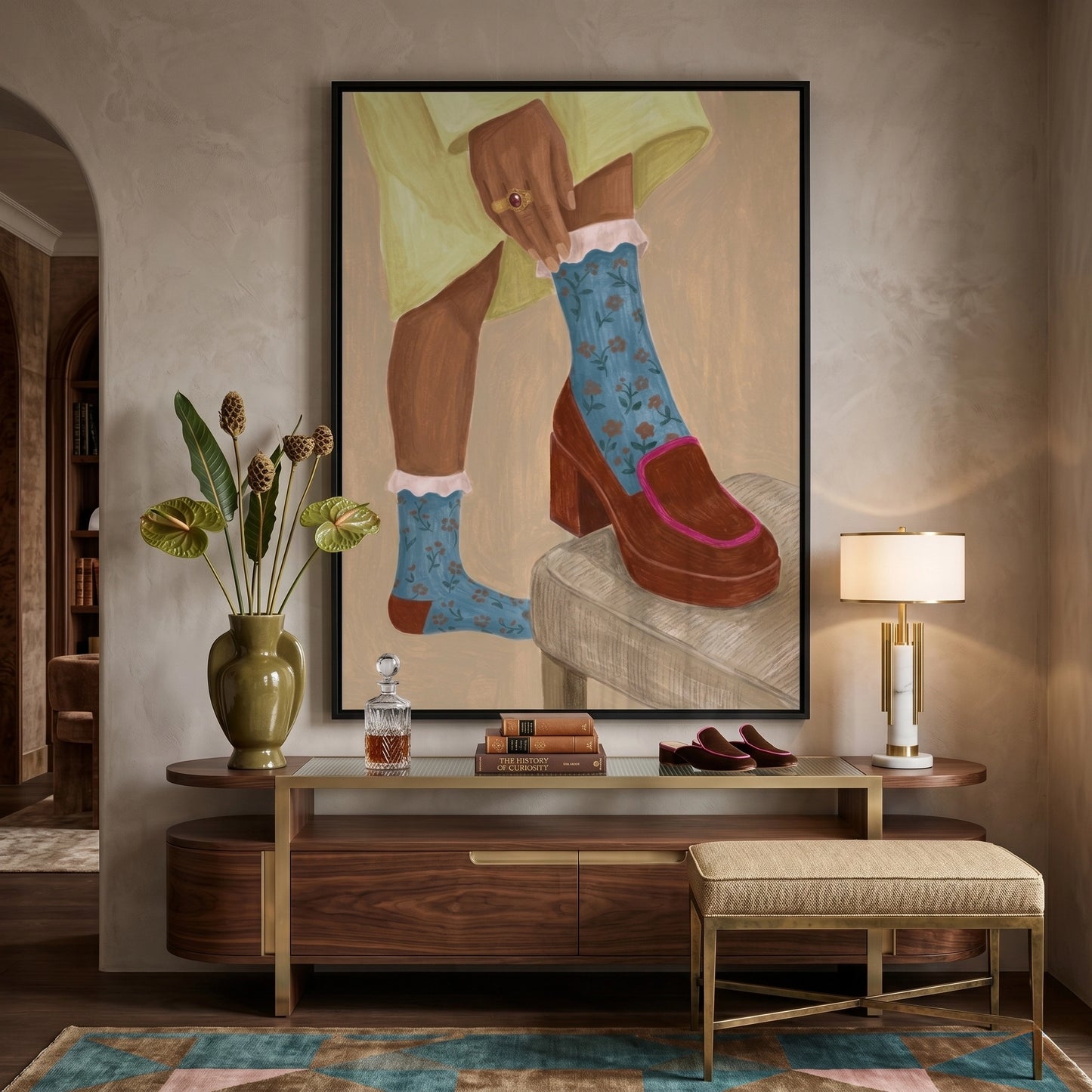 2Floral Socks - Fine Art