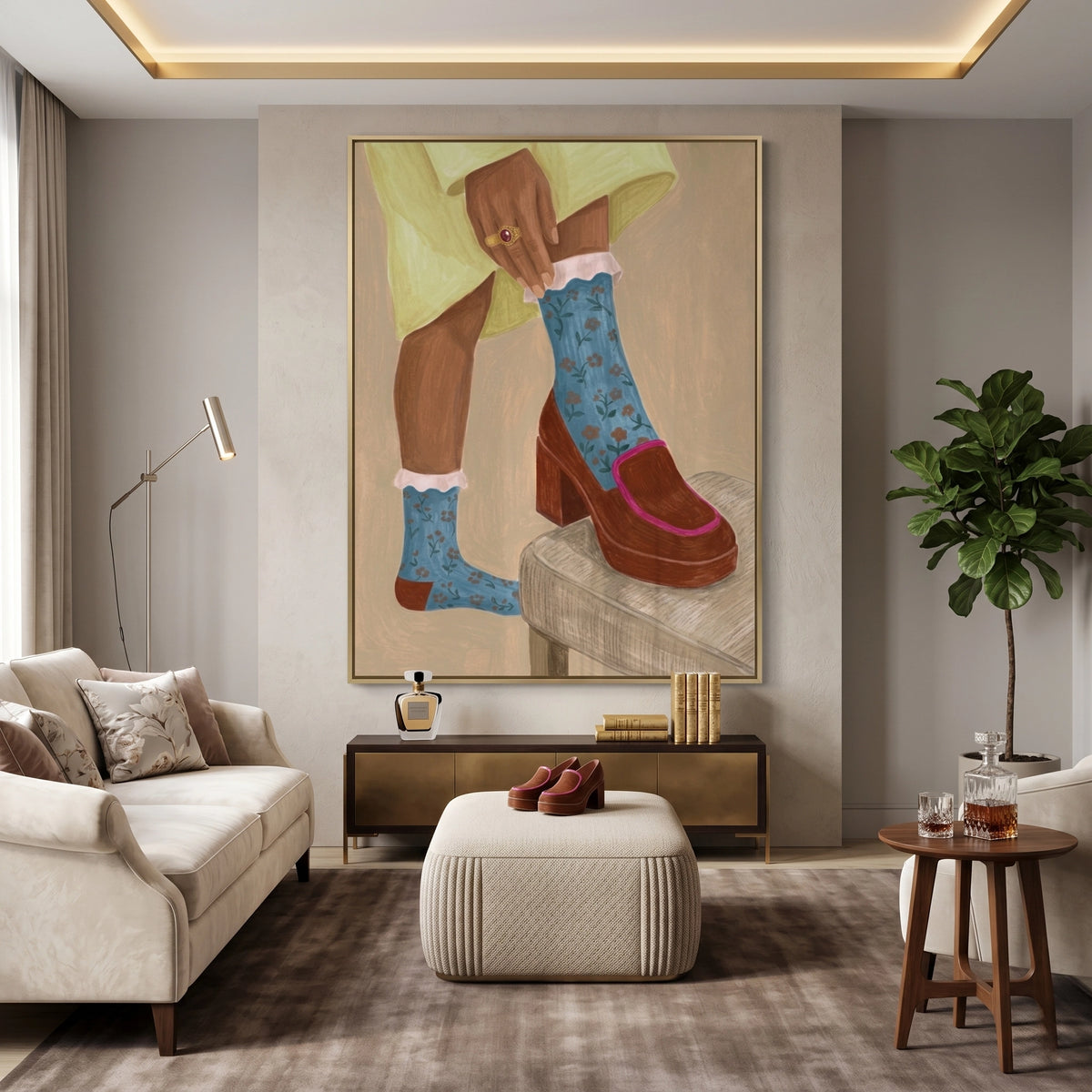 Floral Socks - Fine Art