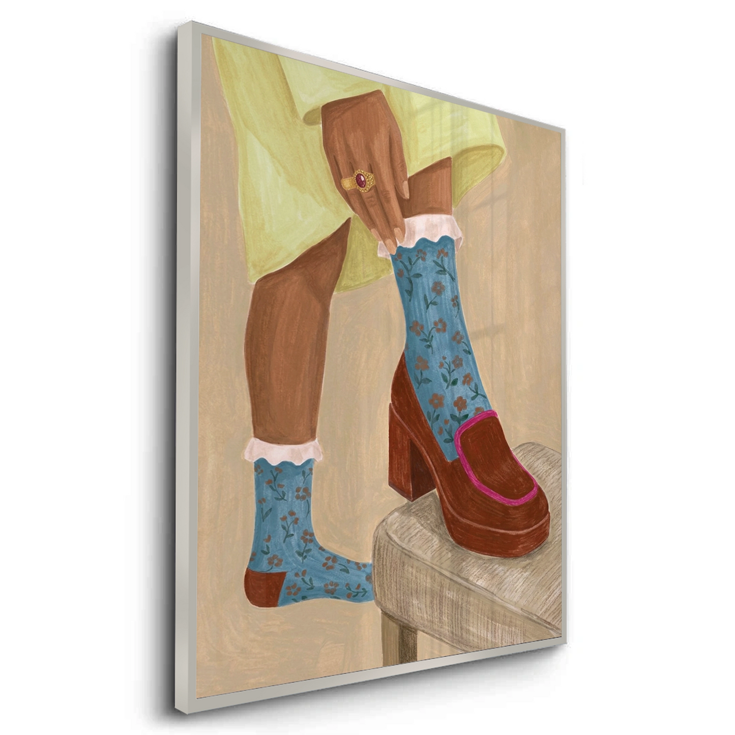2Floral Socks - Fine Art
