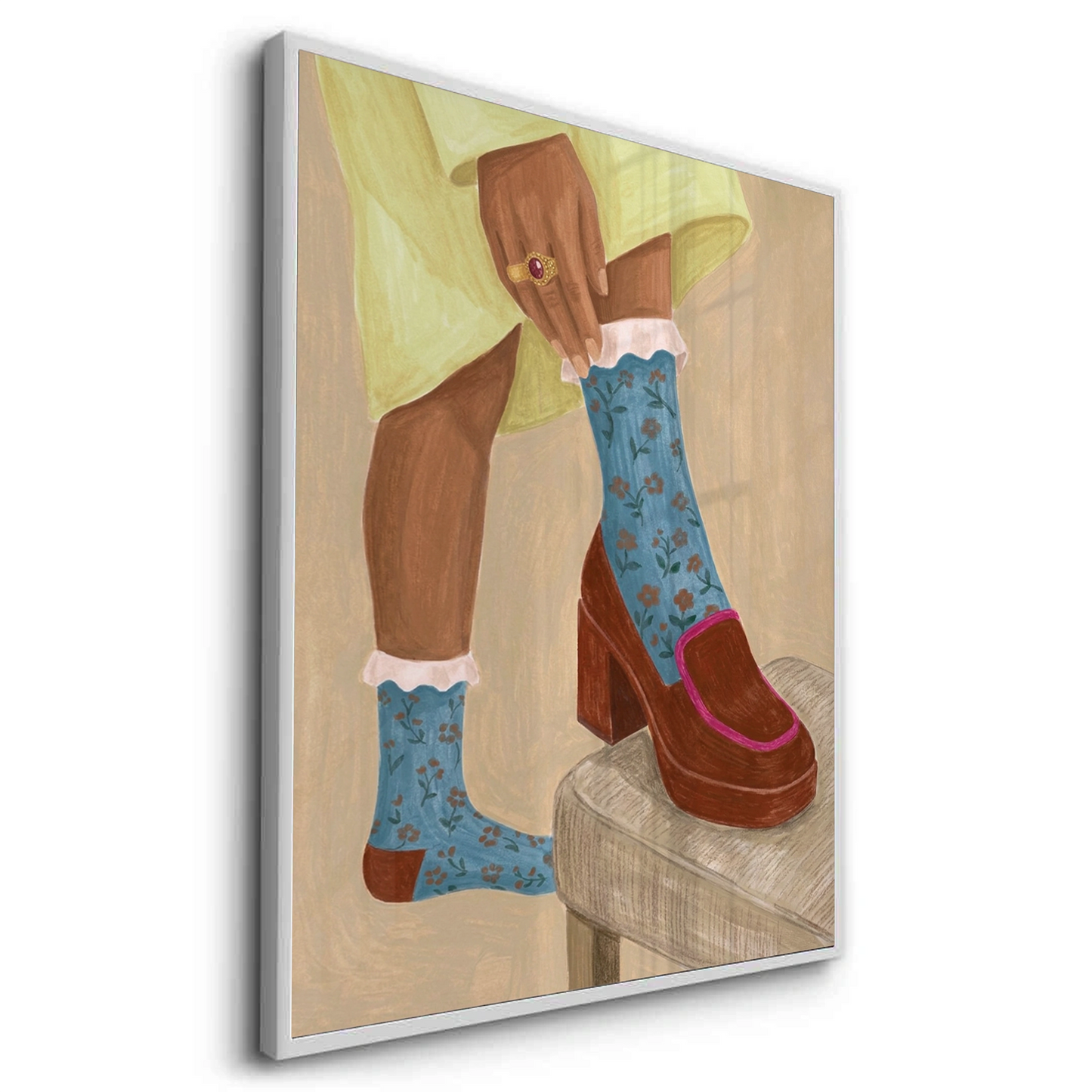 2Floral Socks - Fine Art