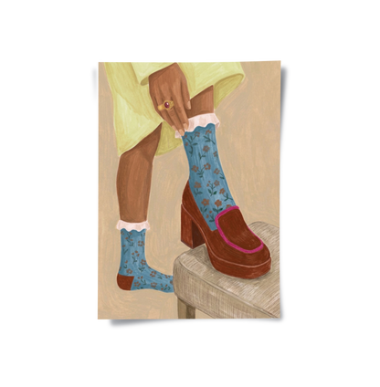 Floral Socks - Poster