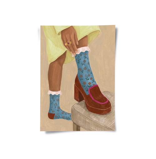 Floral Socks - Poster