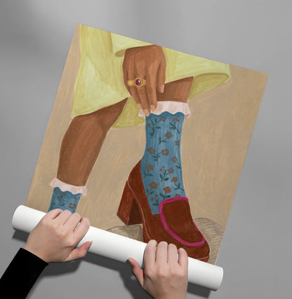 Floral Socks - Poster