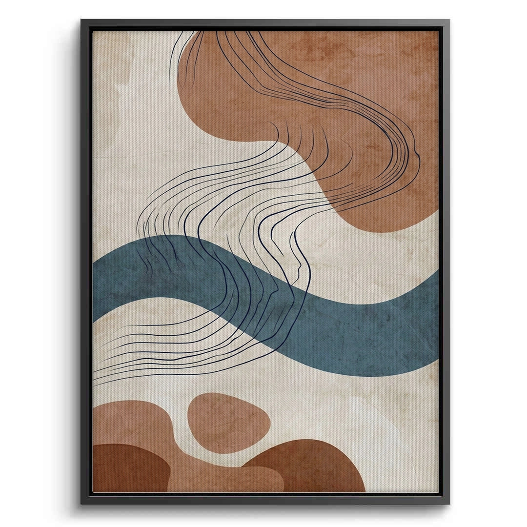 2Flowing Lines and Pebbled Shapes - Canvas