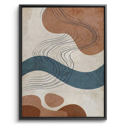 Flowing Lines and Pebbled Shapes - Canvas