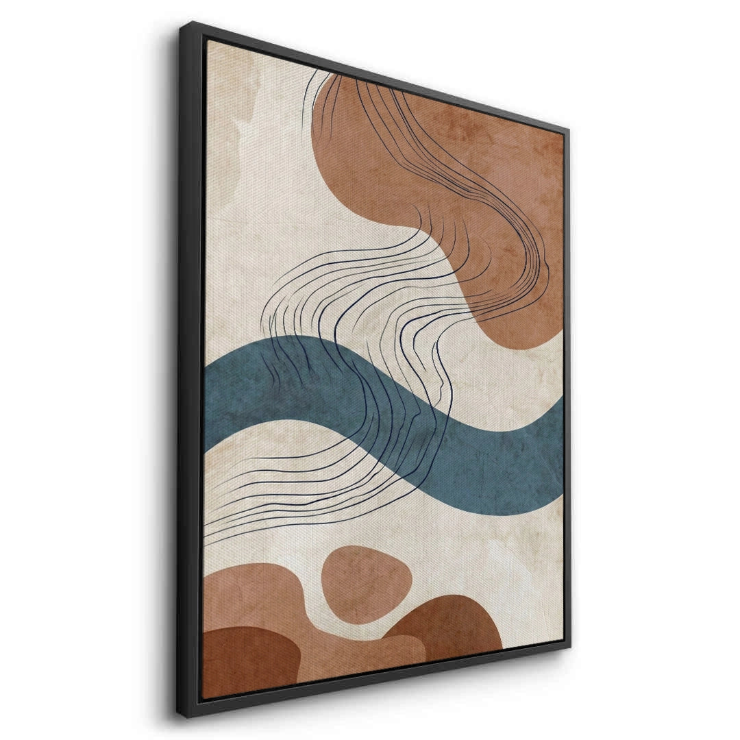 2Flowing Lines and Pebbled Shapes - Canvas