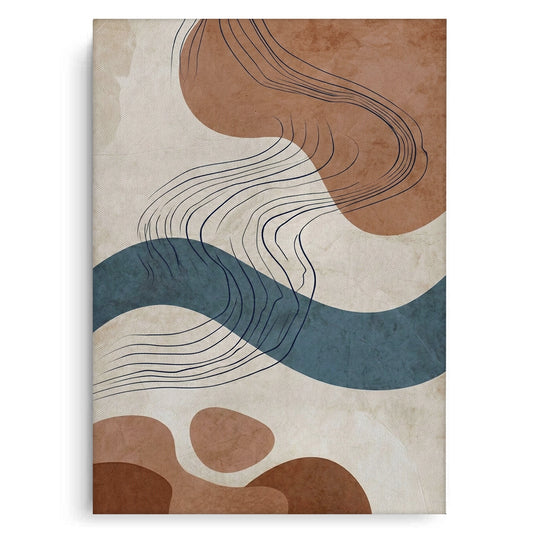 Flowing Lines and Pebbled Shapes - Canvas