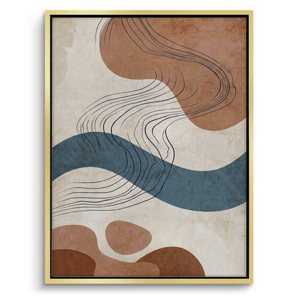 Flowing Lines and Pebbled Shapes - Canvas