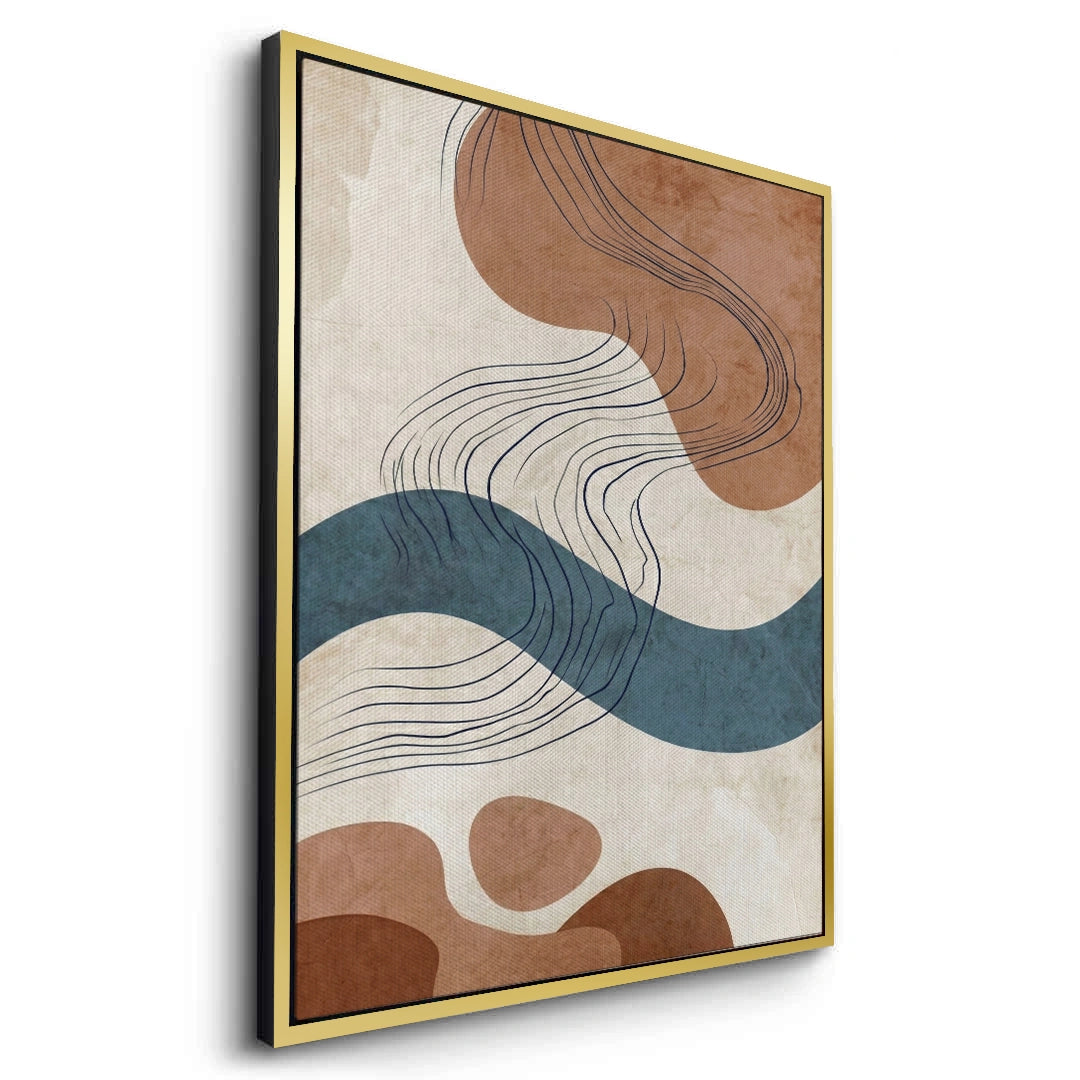 2Flowing Lines and Pebbled Shapes - Canvas