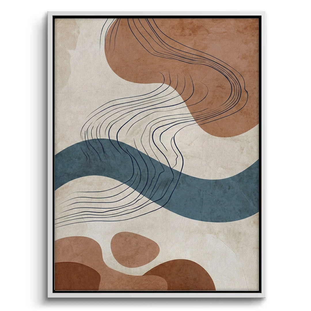 2Flowing Lines and Pebbled Shapes - Canvas