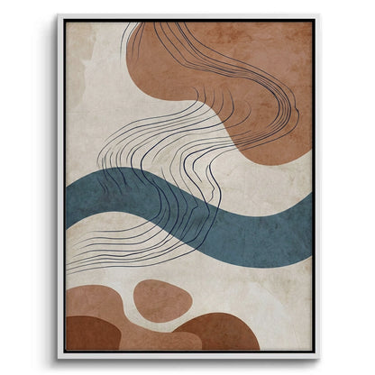 Flowing Lines and Pebbled Shapes - Canvas