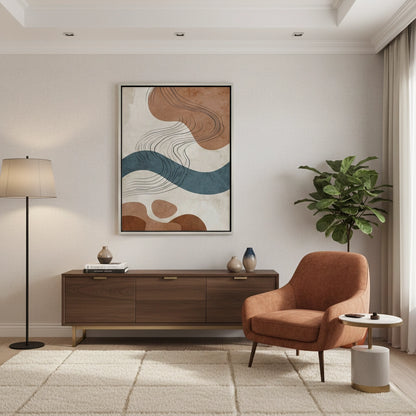 Flowing Lines and Pebbled Shapes - Canvas