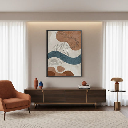 Flowing Lines and Pebbled Shapes - Canvas