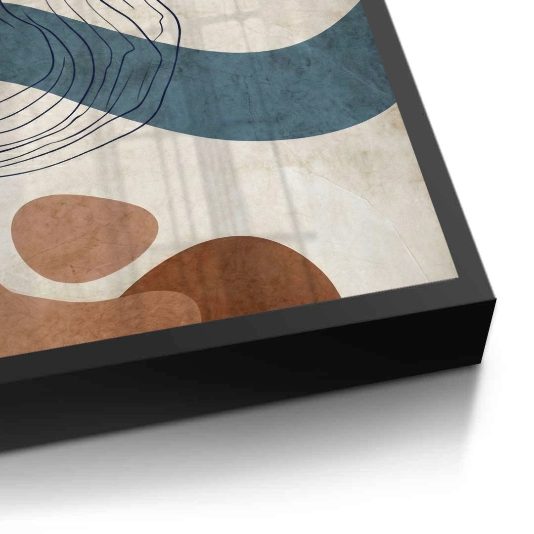 2Flowing Lines and Pebbled Shapes - Fine Art