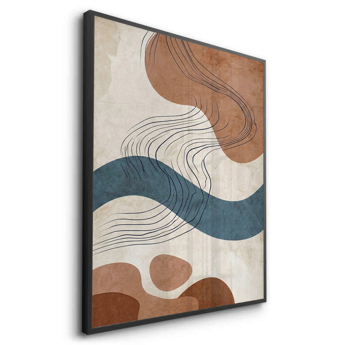 Flowing Lines and Pebbled Shapes - Fine Art