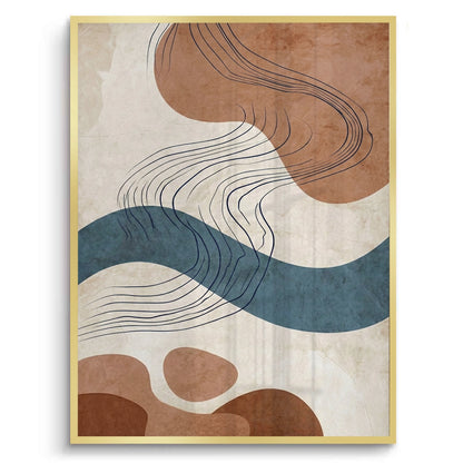 Flowing Lines and Pebbled Shapes - Fine Art