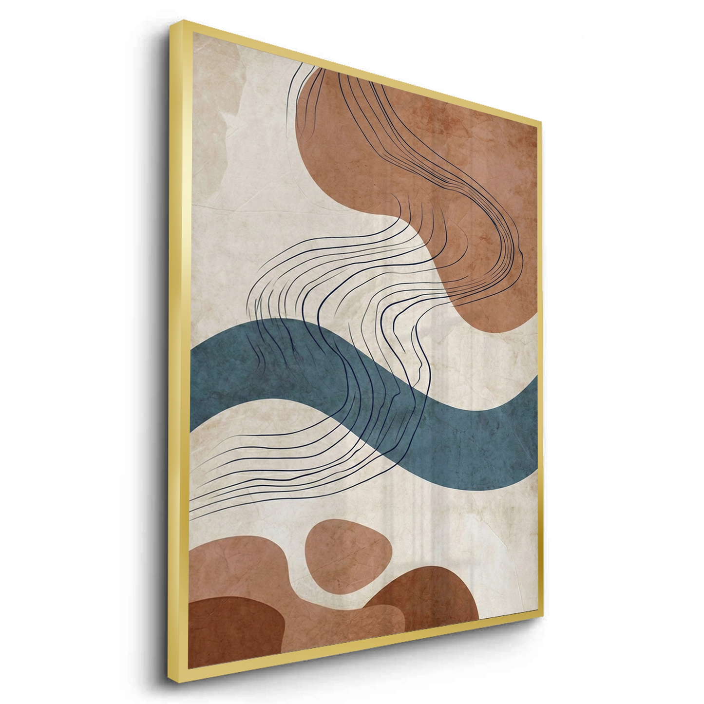 2Flowing Lines and Pebbled Shapes - Fine Art