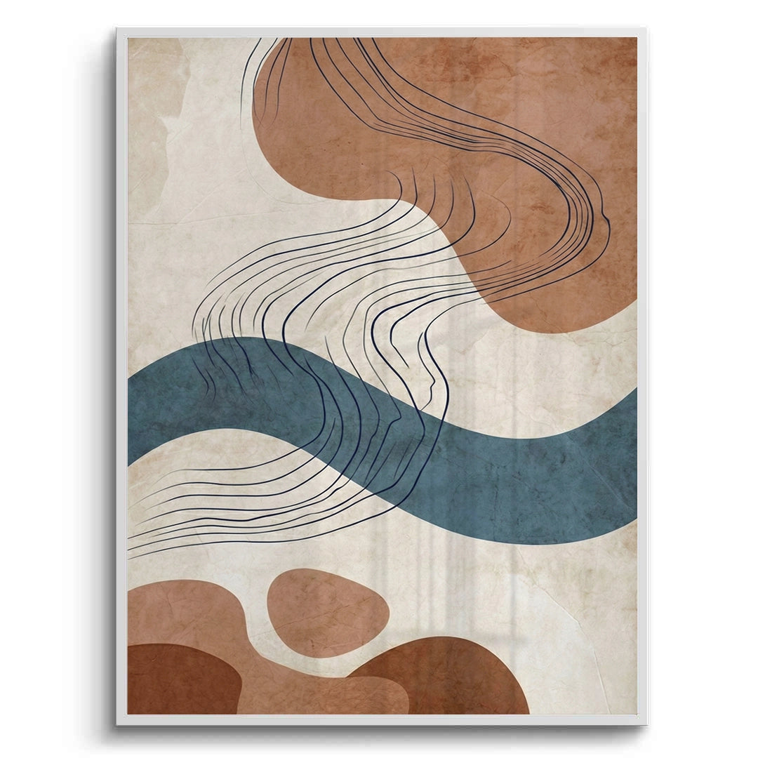 2Flowing Lines and Pebbled Shapes - Fine Art