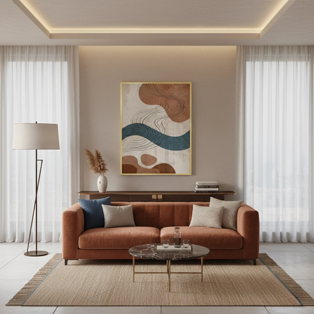 2Flowing Lines and Pebbled Shapes - Fine Art