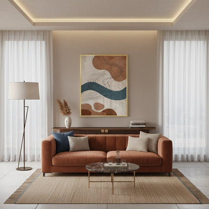 Flowing Lines and Pebbled Shapes - Fine Art