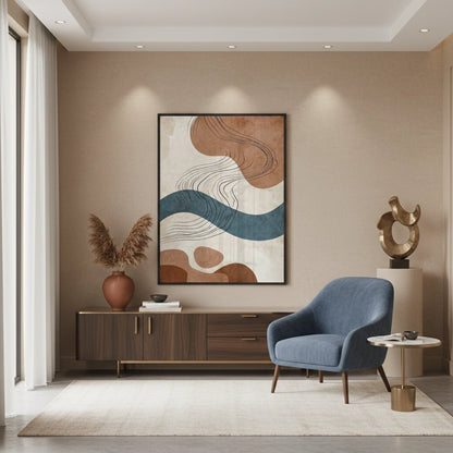 Flowing Lines and Pebbled Shapes - Fine Art