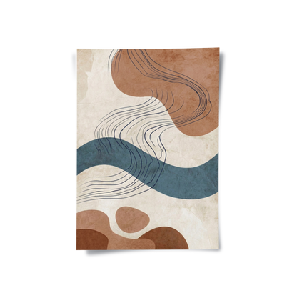 Flowing Lines and Pebbled Shapes - Poster