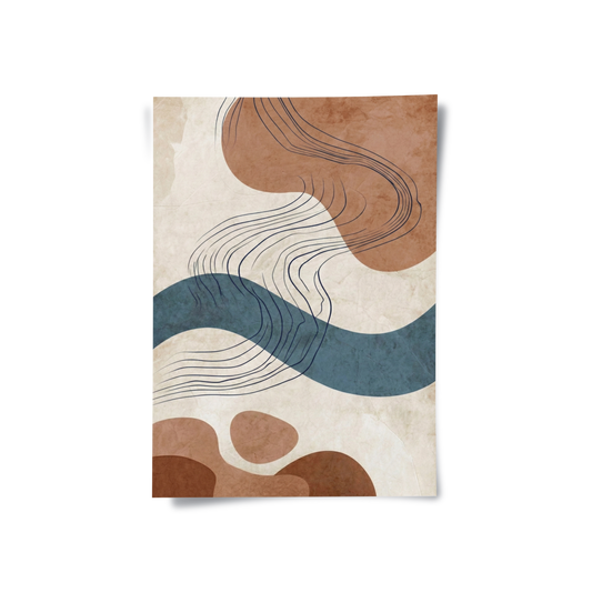 Flowing Lines and Pebbled Shapes - Poster