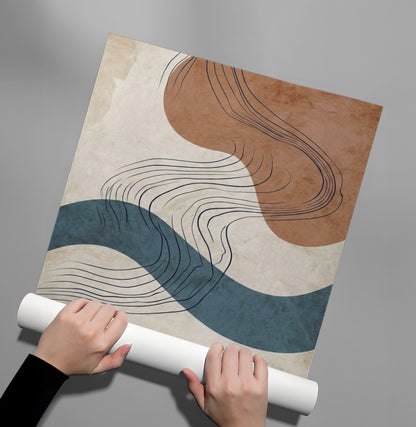 Flowing Lines and Pebbled Shapes - Poster