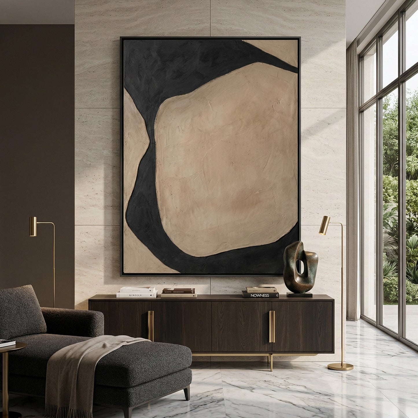 2Elegant Fluid Stone wall art blending earthy tones and fluid abstract design for UAE homes
