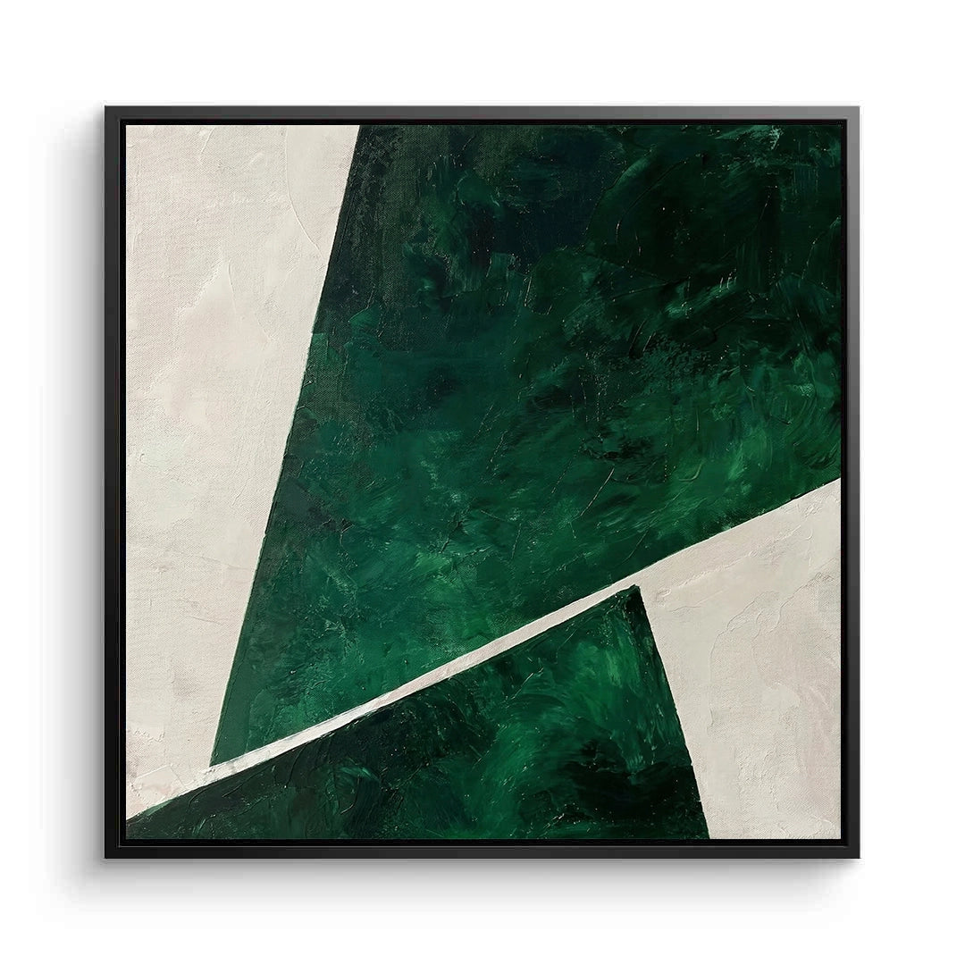 2Textured forest geometric artwork with calming green shades for minimalist interiors