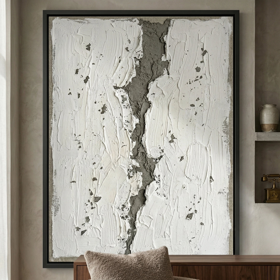 Contemporary Fractured Earth wall decor showcasing layered textures and subtle earth-inspired palette for UAE living spaces