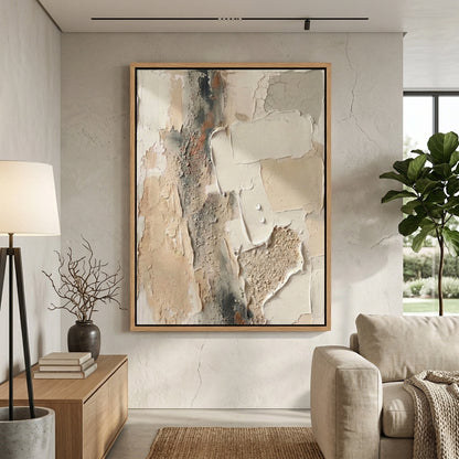Fragmented Silence elegant abstract canvas, luxury home accent, contemporary UAE interiors