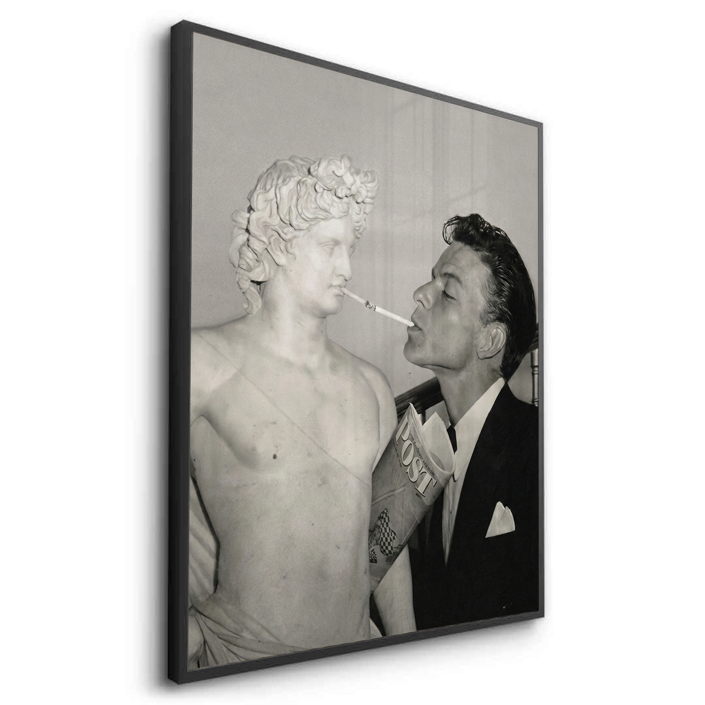 2Frank Sinatra Lighting a Cigarette from a Greek Statue - Fine Art