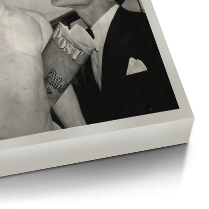 Frank Sinatra Lighting a Cigarette from a Greek Statue - Fine Art