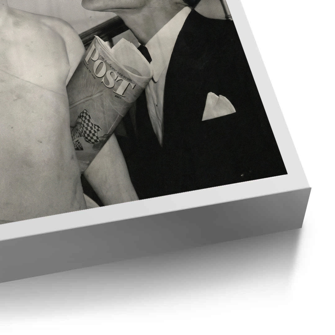 2Frank Sinatra Lighting a Cigarette from a Greek Statue - Fine Art