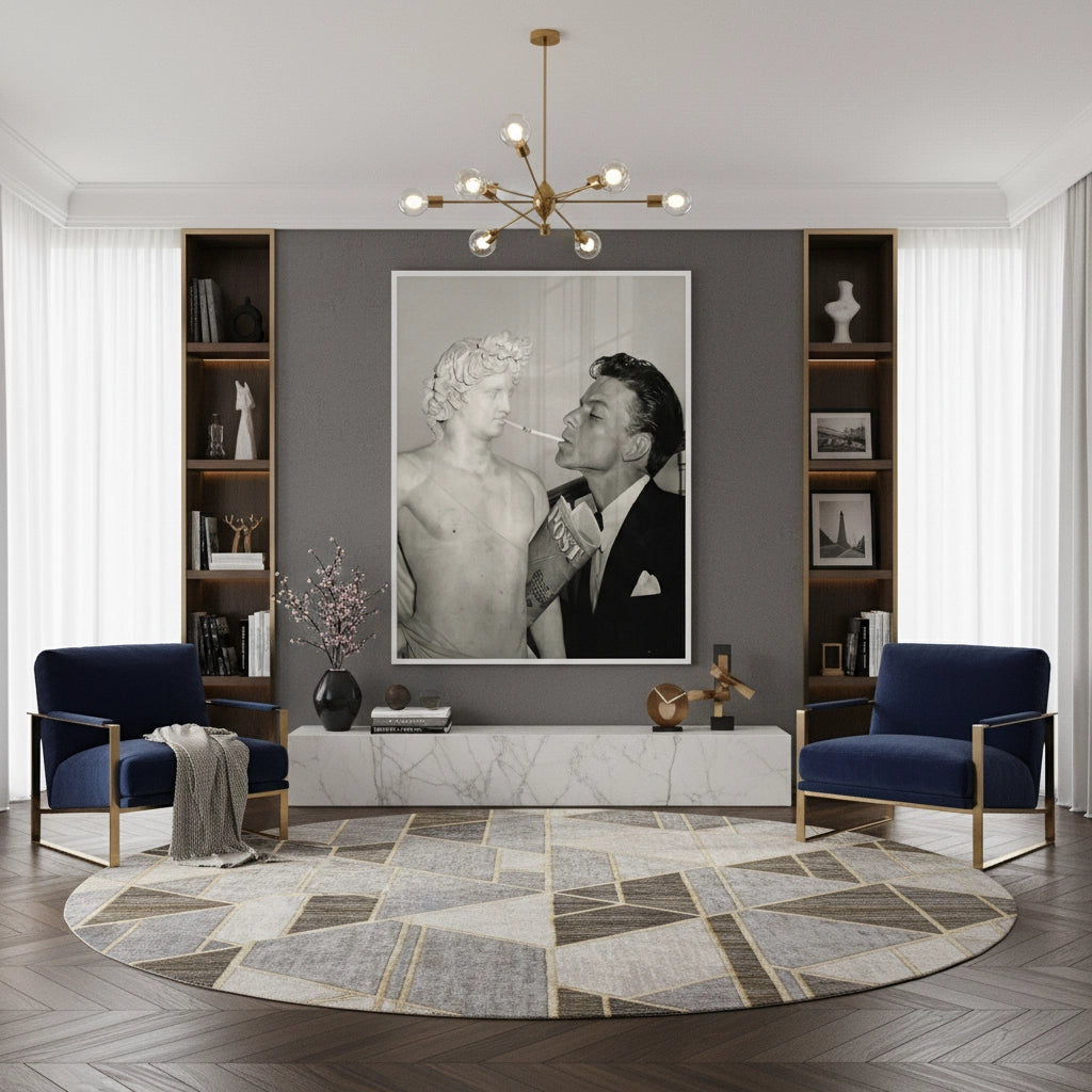 2Frank Sinatra Lighting a Cigarette from a Greek Statue - Fine Art