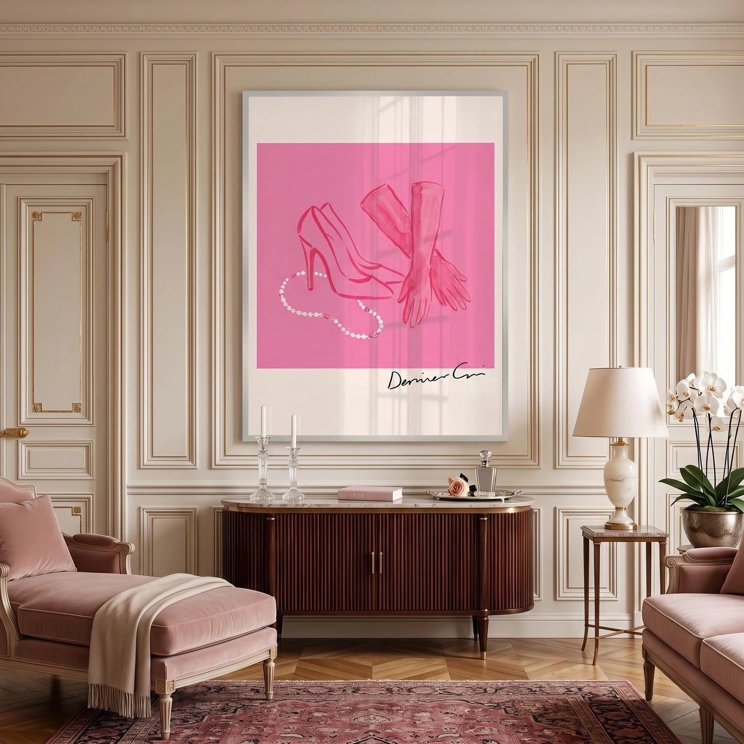 2French Chic Pink Fashion - Fine Art